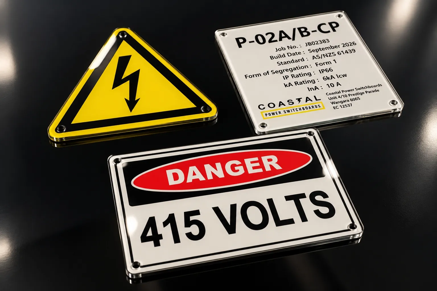 Traffolyte and Acrylic Laser Engraved Switchboard Labels