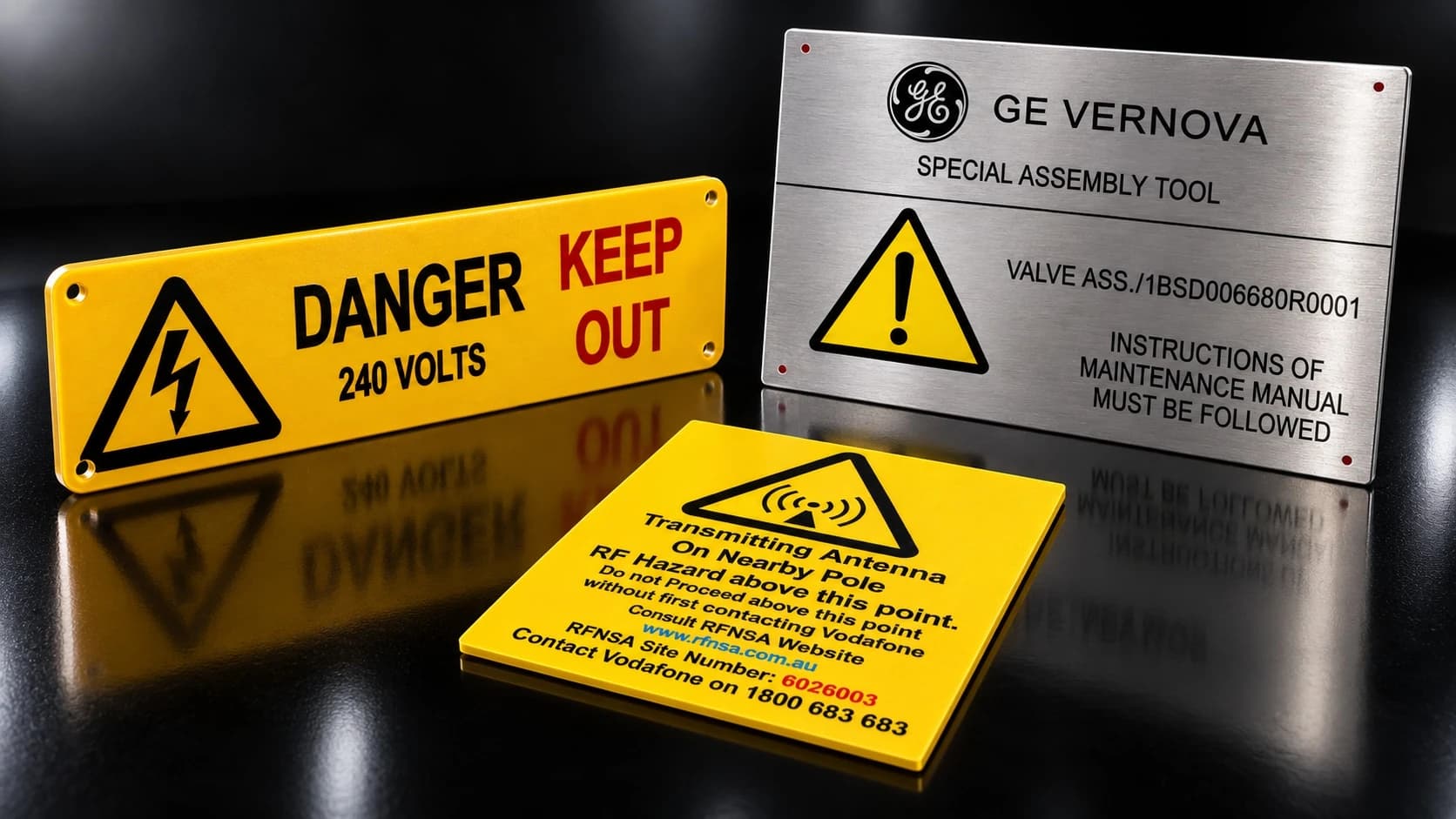 Direct-to-Substrate Digital UV Printed Labels and Warning Signs