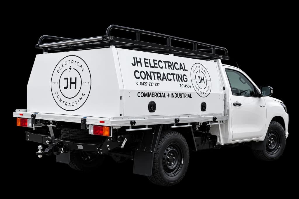 JH Electrical Contracting Commercial Trade Ute Canopy Graphics and Decals